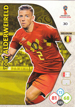Toby Alderweireld Belgium Panini 2018 World Cup #30